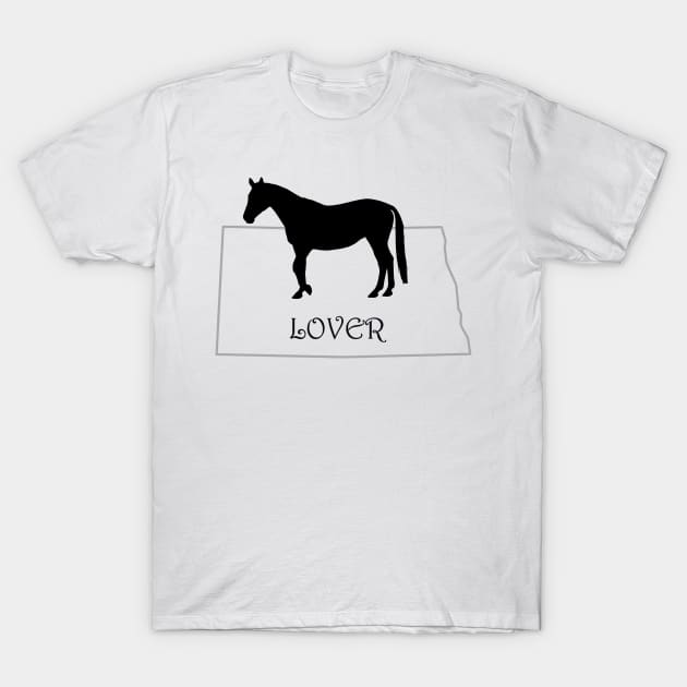 North Dakota Horse Lover Gift T-Shirt by Prairie Ridge Designs